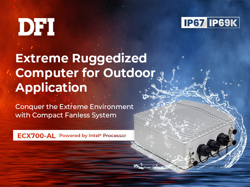 DFI Launches Ruggedized IP69K Rated Waterproof Industrial Computer ECX700-AL